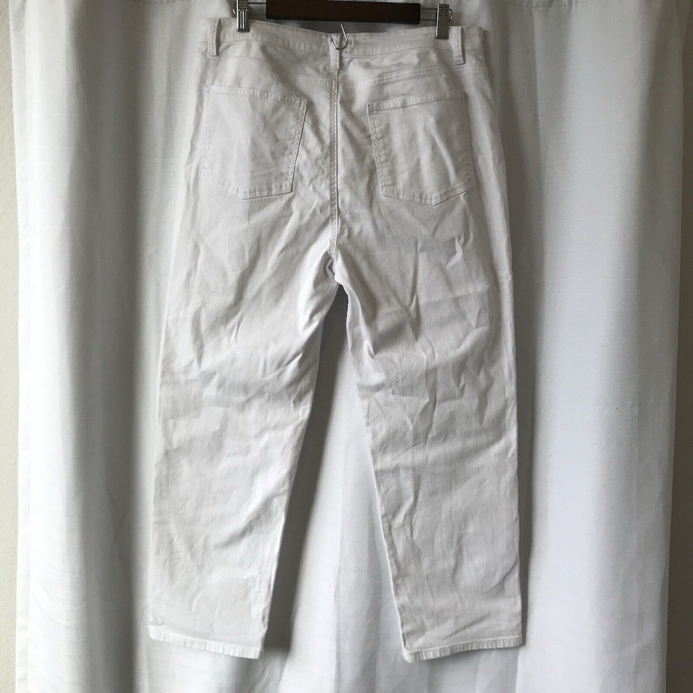 Eileen Fisher Jeans Organic Cotton Straight Jeans Stretch White Denim Size 14 - Picture 9 of 14